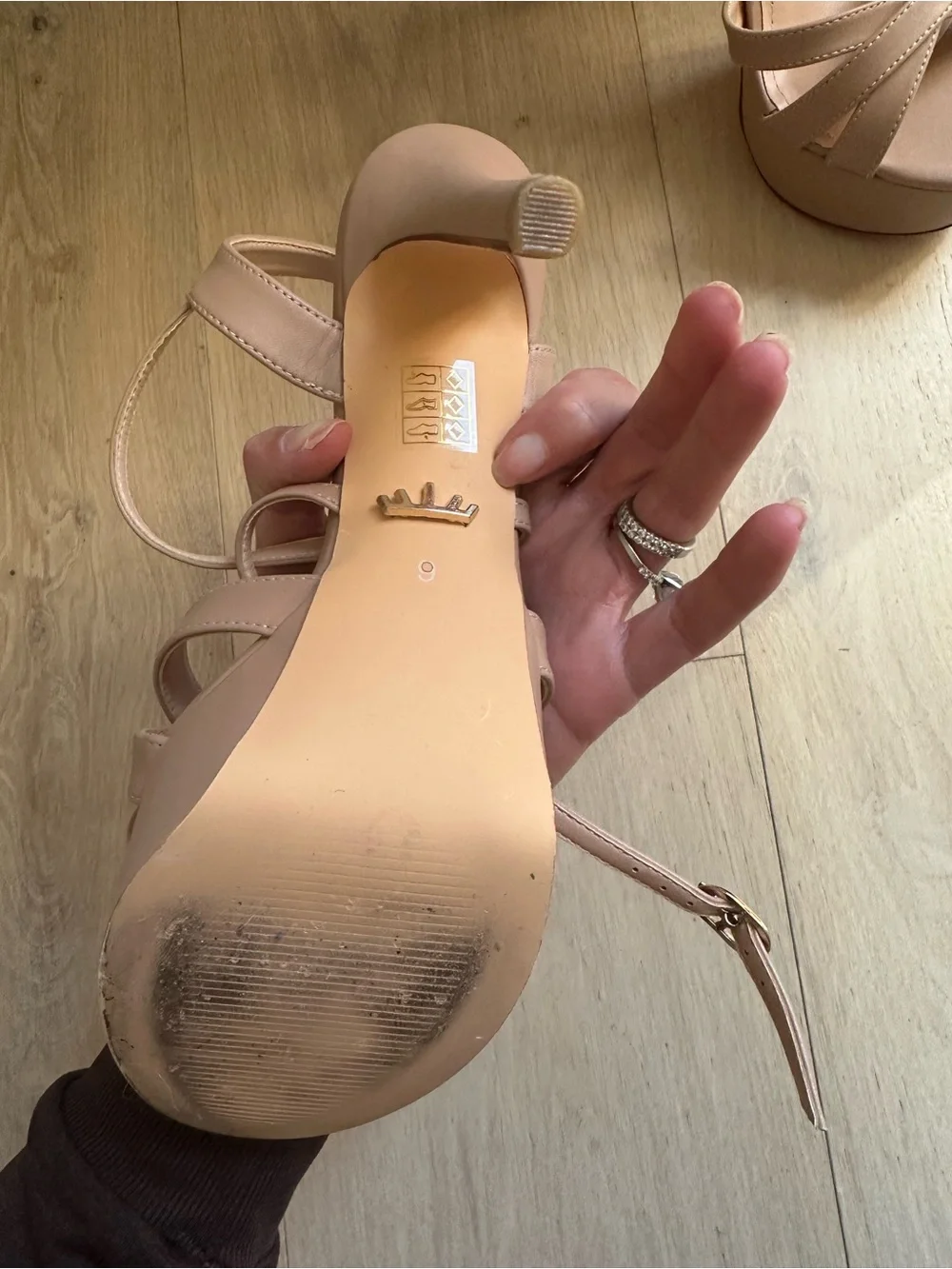 Esther Stiletto Platform Sandal - Beige